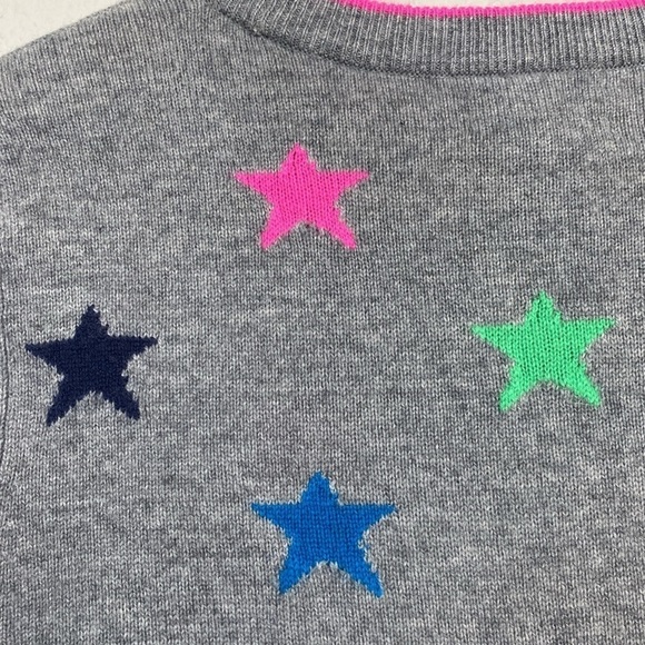 Halogen 100% Cashmere Star print sweater heather grey with bright stars size XS - Picture 3 of 7